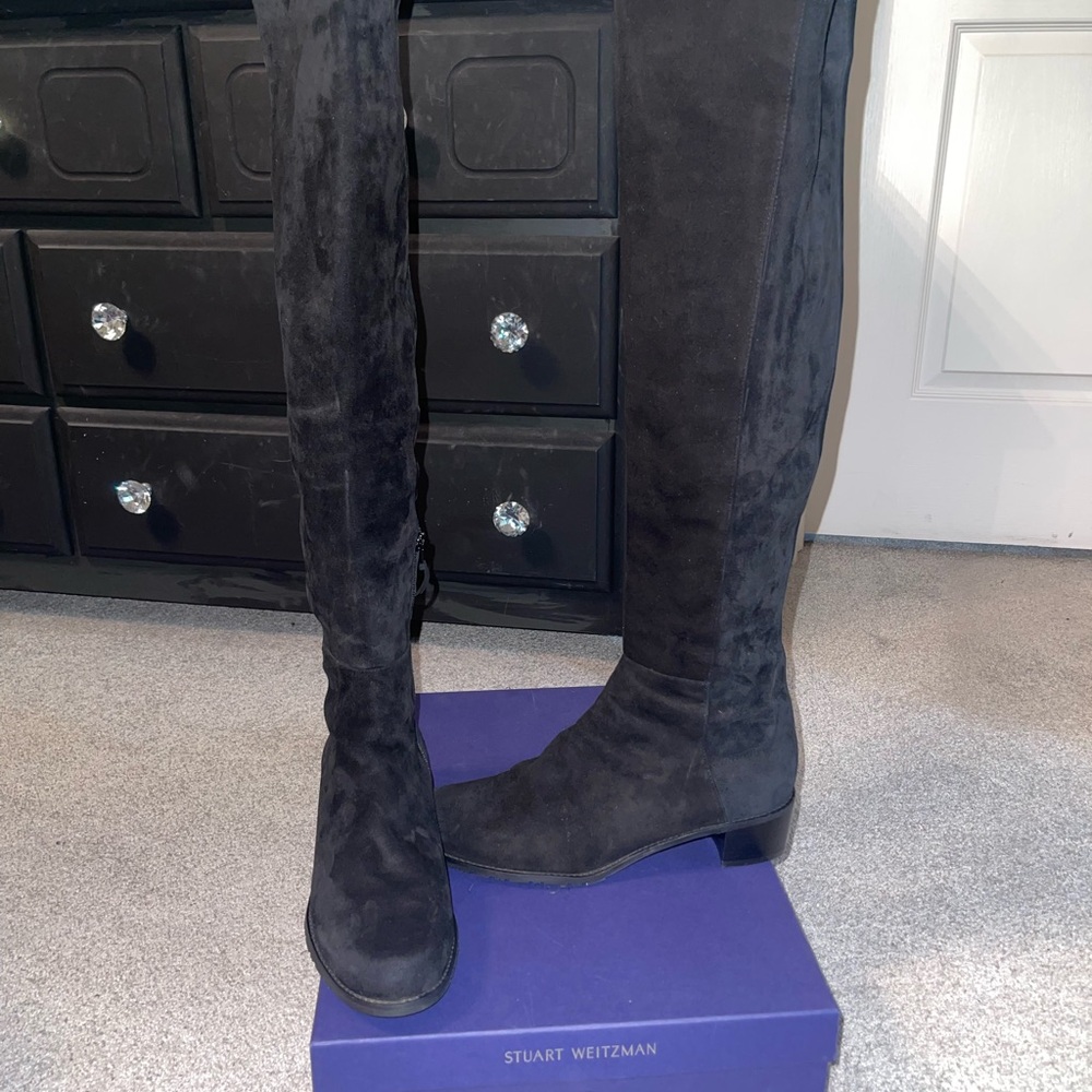 Stuart Weitzman Charcoal Over-the-Knee Boots